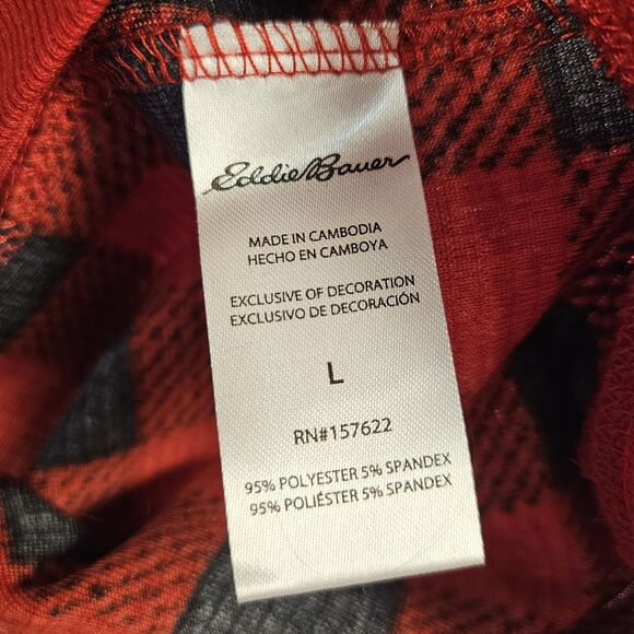 Eddie Bauer Dog Holiday Red Plaid Flannel Sweater LARGE Christmas Winter Picture - Picture 7 of 10